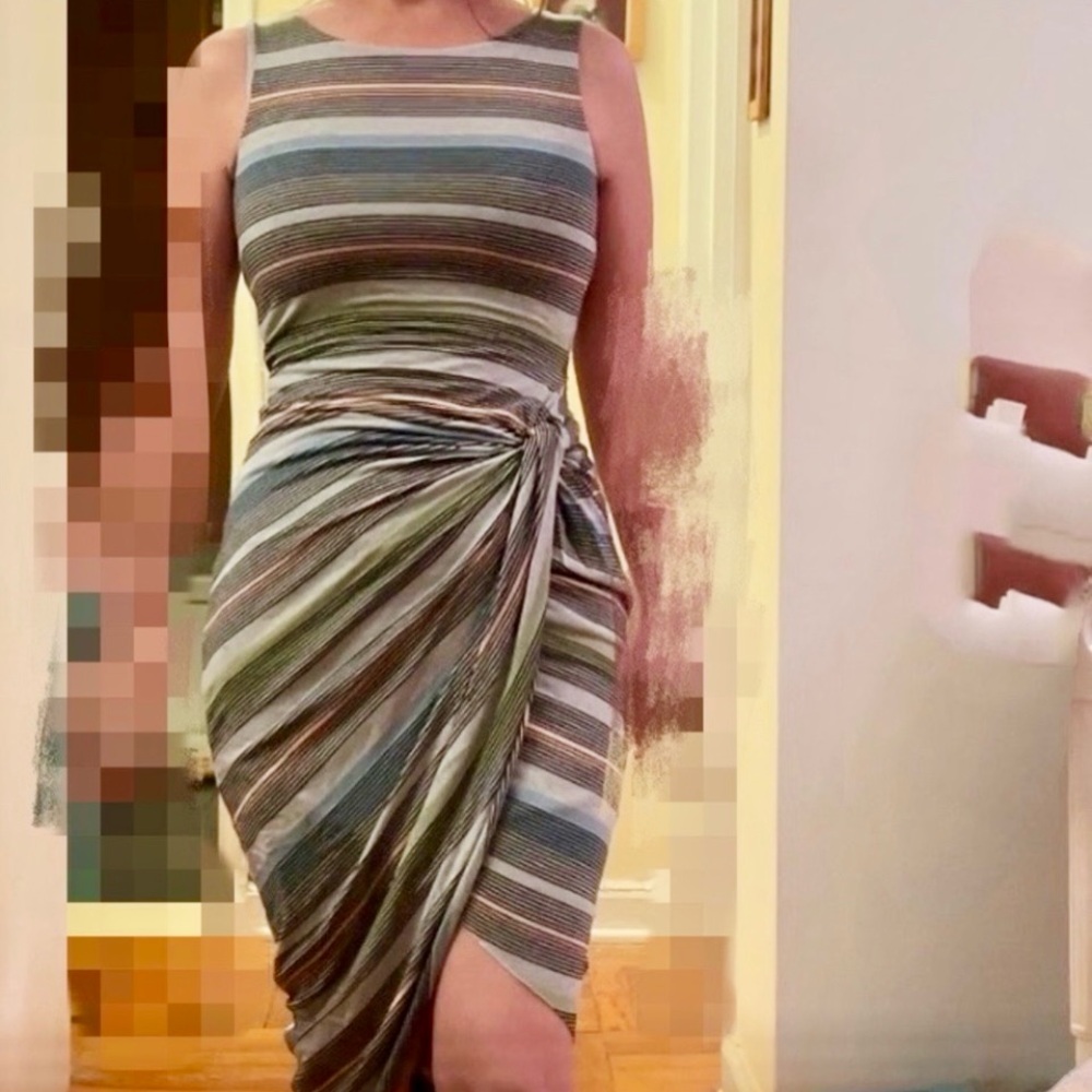 New Anthropologie Bailey 44 bodycon multicolor Striped Dress, XS, made in USA